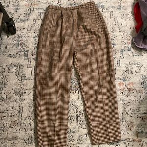 Vintage Pendleton 90s Brown Check Tapered Ankle Pants